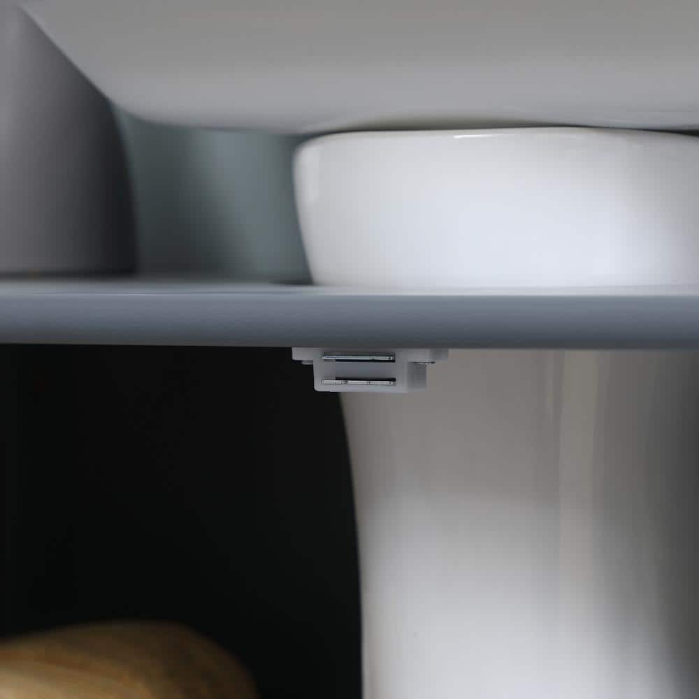 Gray MDF Pedestal Under Sink Bathroom Cabinet with Shelf