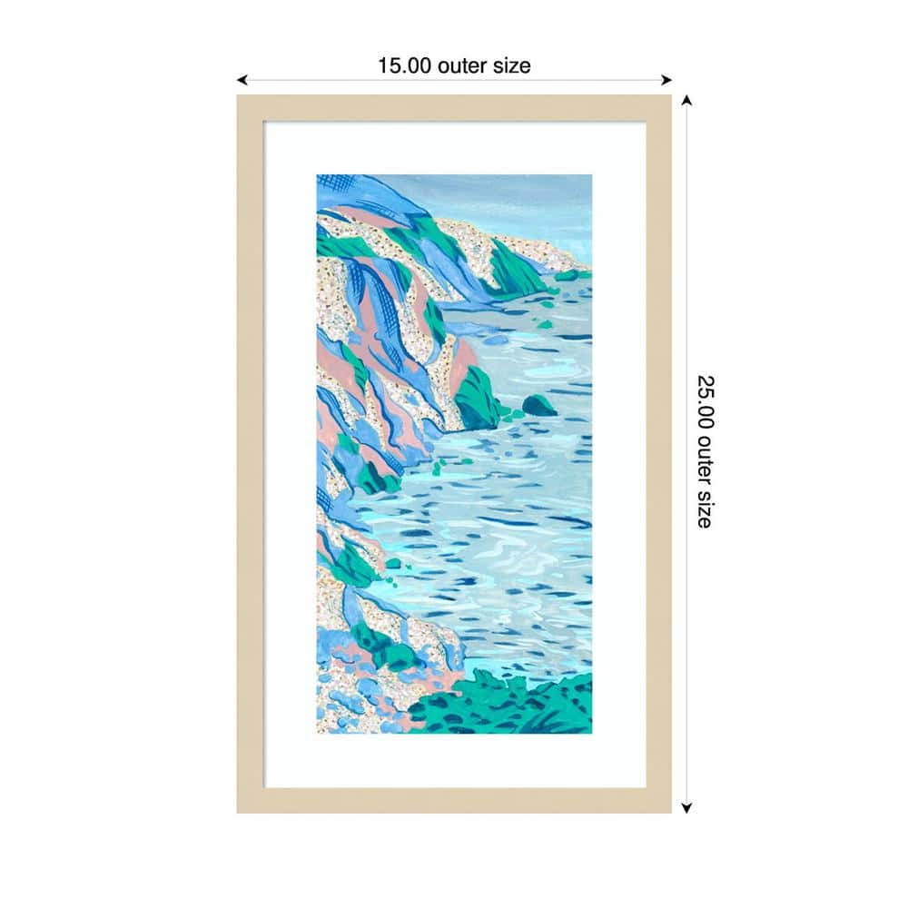Melissa Wang Coastal Abstract Landscape Framed Wall Art Print