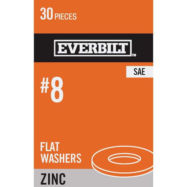 Everbilt #8 Zinc Flat Washer (30-Pack)