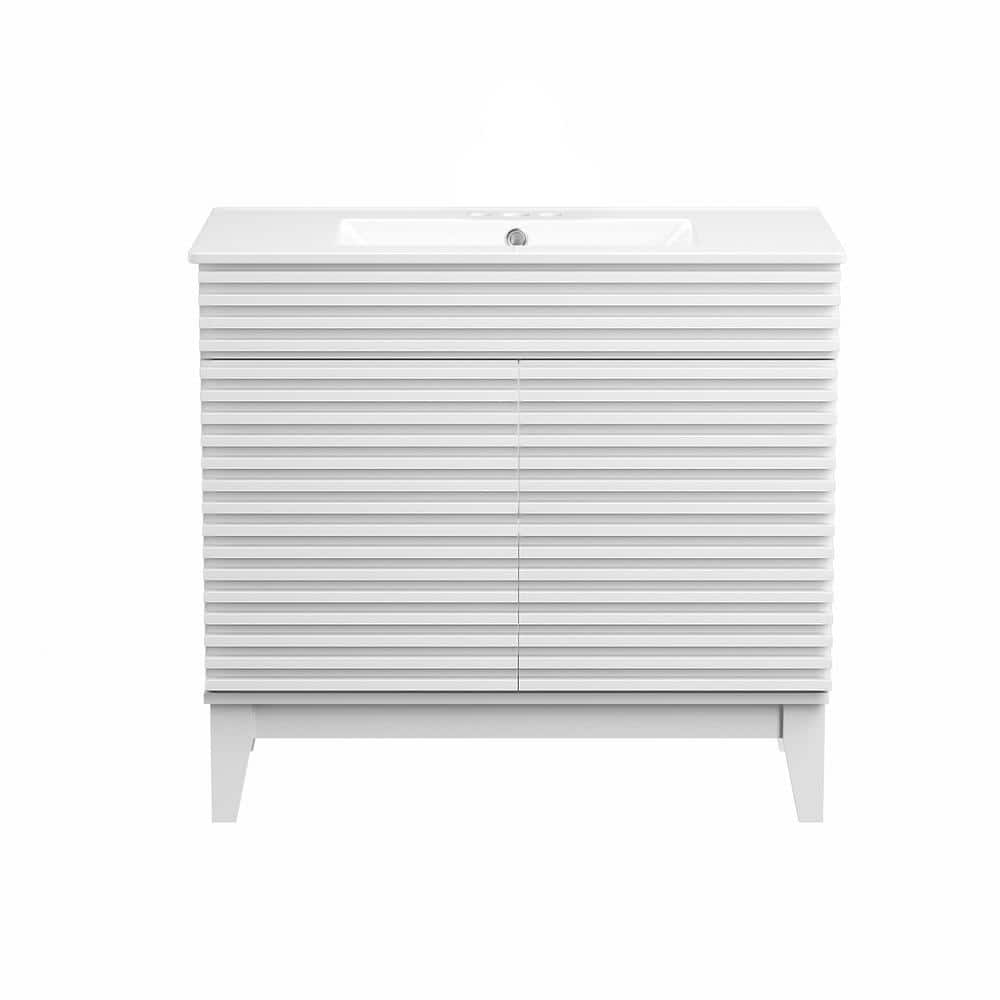 36 in. Bath Vanity Cabinet without Top in Polar Wood Unassembled price history on PriceWatchPro