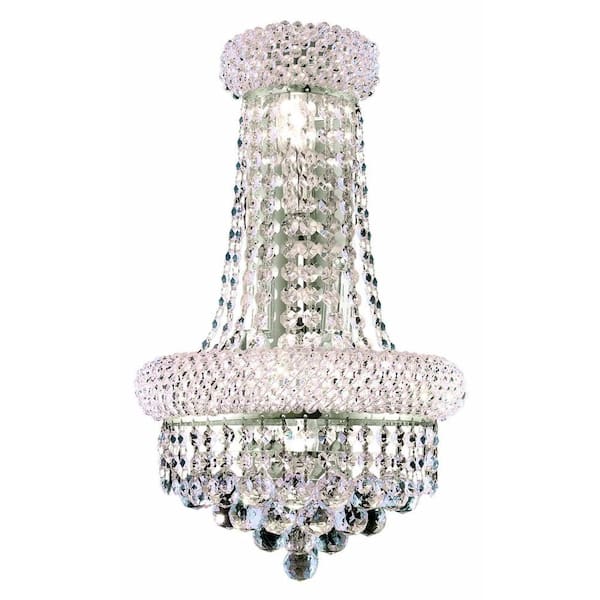Elegant Lighting 4-Light Chrome Wall Sconce with Clear Crystal