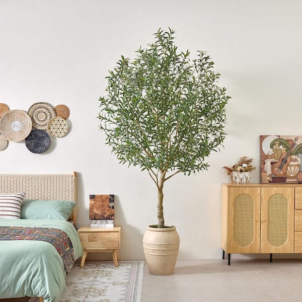 DR.Planzen 9 ft. Artificial Olive Tree with Planter, Large Faux