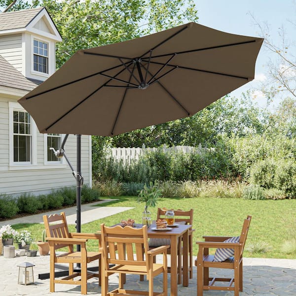 best solar lights for patio umbrellas 9/10/11/12ft Solar LED Square Cantilever Patio Umbrella
