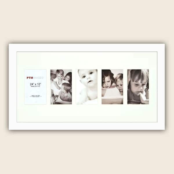 PTM Images 5-Opening Holds (5) 4 in. x 6 in. Matted White Photo Collage Frame (Set of 2)