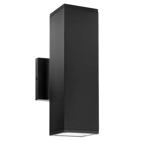 Maxxima Rectangular Dusk to Dawn Sensor Black Outdoor LED Wall