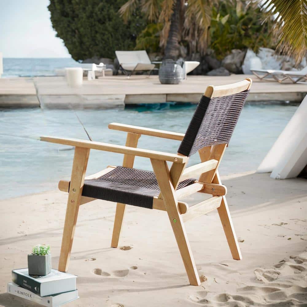 Patio Furniture Chair Black Rope Furniture Chairs for 2, Outdoor Conversati