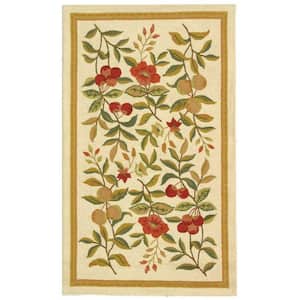 Chelsea Ivory 3 ft. x 5 ft. Solid Border Floral Area Rug