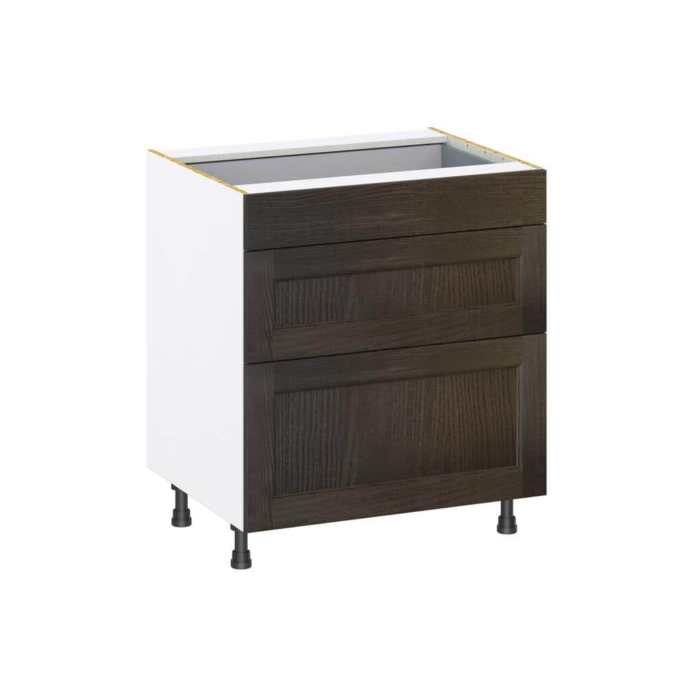 Georgetown 30 in. W x 24 in. D x 34.5 in. H Assembled Drawer Base Kitchen Cabinet in Chestnut with 3-Drawers price history on PriceWatchPro