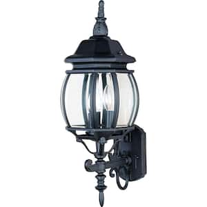 Crown Hill 3-Light Black Outdoor Wall Lantern Sconce