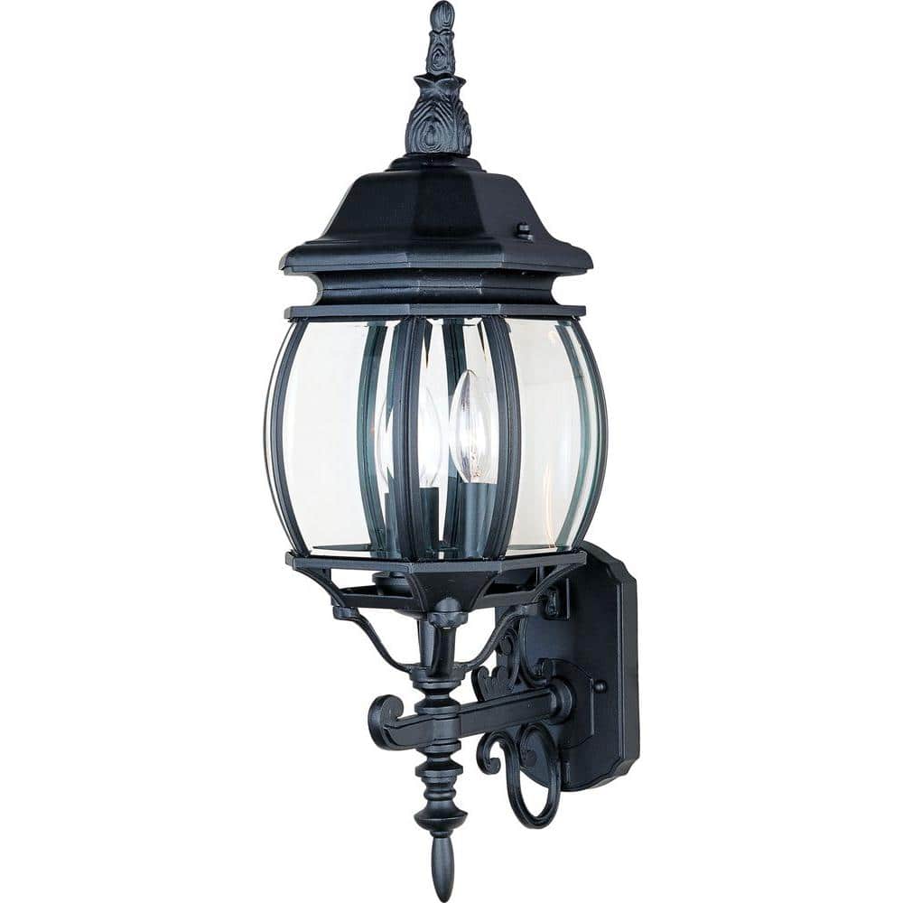 Crown Hill 3-Light Black Outdoor Wall Lantern Sconce price history on PriceWatchPro