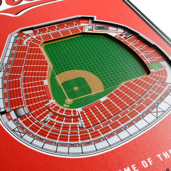 8 x 32 MLB Cincinnati Reds 3D Stadium Banner