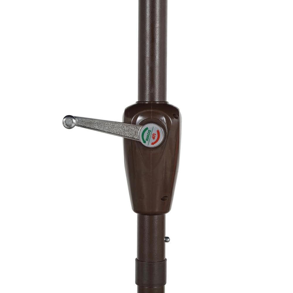 Sidney 9 ft. White Aluminum MidCentury Patio Umbrella with Crank