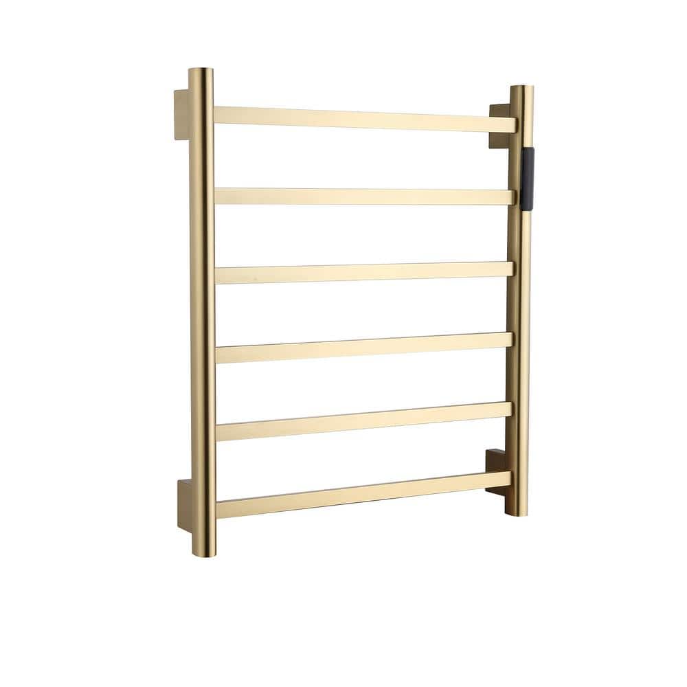6 Screw-In Plug-In and Hardwire Towel Warmer in Golden Brushed