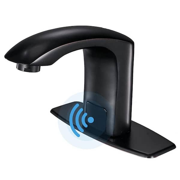 FLG Touchless Commercial Single-Hole Bathroom Faucet Modern Automatic Sensor Sink Basin Faucets in Oil Rubbed Bronze