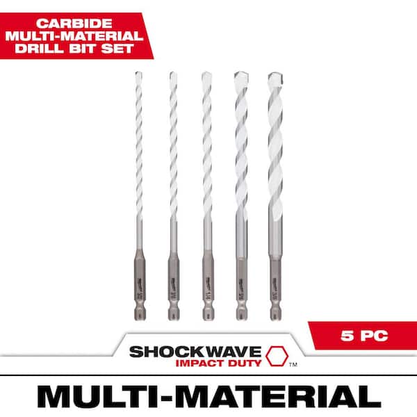 Milwaukee SHOCKWAVE Carbide Multi-Material Drill Masonry Bits Set (5-Pack)