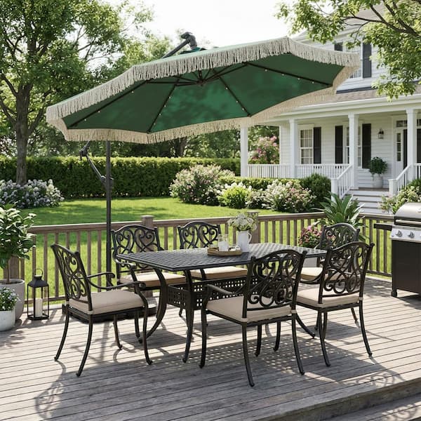 birch lane patio umbrella Canela 108'' Market Olefin Umbrella Frame Color: Bronze, Fabric Color: Astoria Lagoon Sunbrella