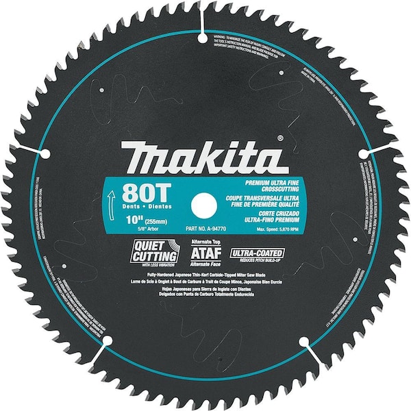 Makita 10 in. x 5/8 in. Ultra-Coated 80 TPI Miter Saw Blade
