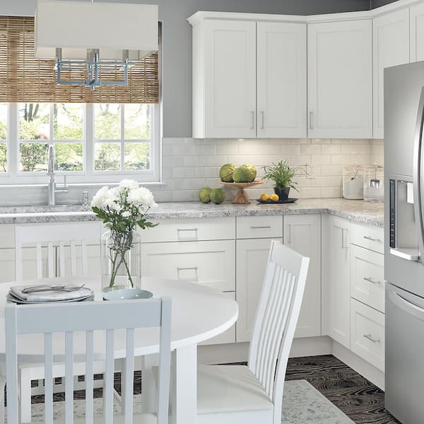 Hampton Bay Cambridge Shaker Assembled, Home Depot Kitchen Base Cabinets White