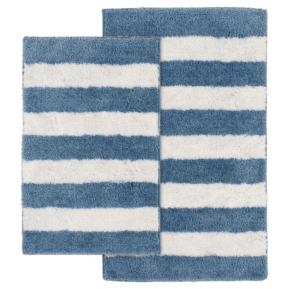 20x32 Spacedye Striped Bath Rug Blue/White - Threshold™ in 2023