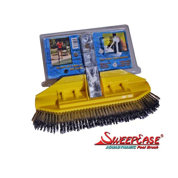 SweepEase New & Improved Aquadynamic 18 in. Pro Series Stainless Steel Poly  Pool Brush that Sticks to the Walls & Floor, Guranteed 654367706282 - The  Home Depot