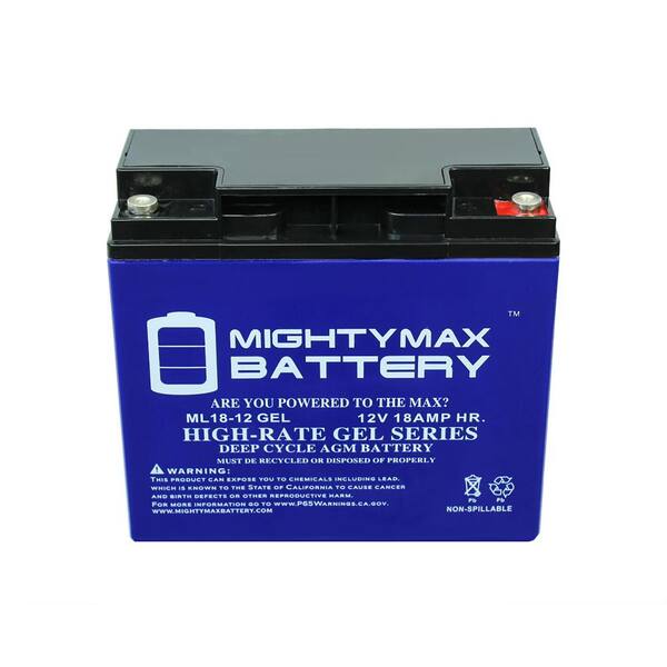 MIGHTY MAX BATTERY 12V 18AH GEL Replacement Battery for ES 2500 Booster  ES1217 MAX3516996 - The Home Depot