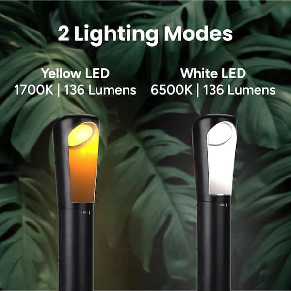 TECHKO Solar Black Integrated LED Garden and Path Light with