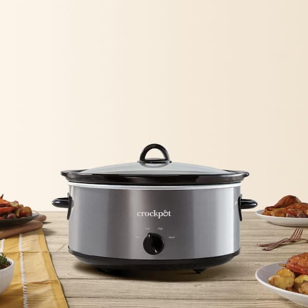 Crock-Pot 7 qt. Charcoal Slow Cooker 2133112 - The Home Depot