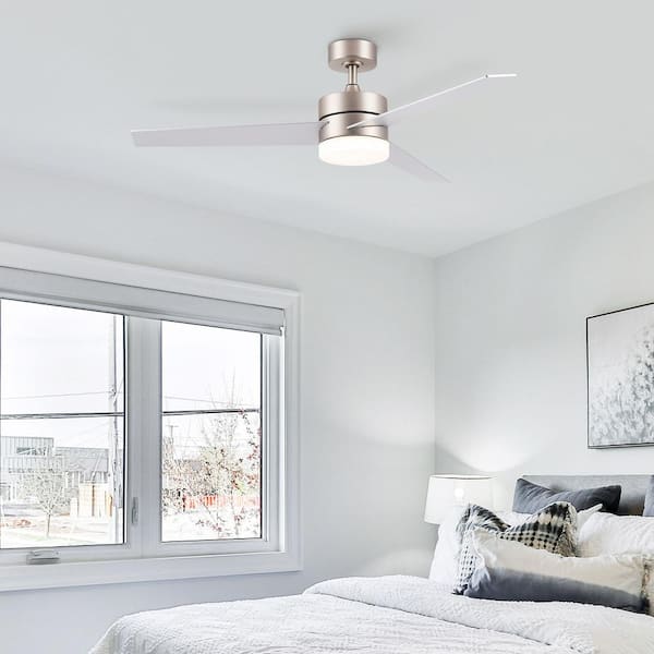 Led Indoor Nickel Smart Ceiling Fan