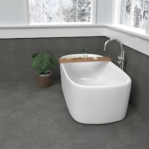 Moroccan Concrete Charcoal 8 in. x 9 in. Glazed Porcelain Hexagon Floor and Wall Tile (9.37 sq. ft./Case)