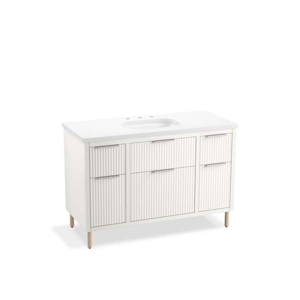 KOHLER Spacity 47.99in. Single Sink Floating White Bath Vanity with White Quartz Top Assembled