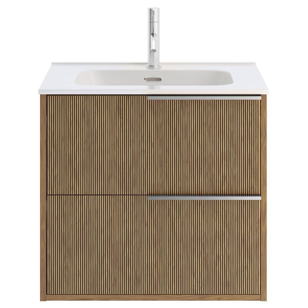 Demeter Art Chrome 24 in. W x 18.1in. D x 22.8 in. H Deco Wall Mounted Vanity with Single Sink and White Ceramic Top price history on PriceWatchPro