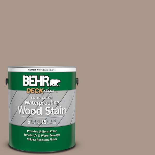 BEHR DECKplus 1 gal. #N230-4 Chic Taupe Solid Color Waterproofing Exterior Wood Stain