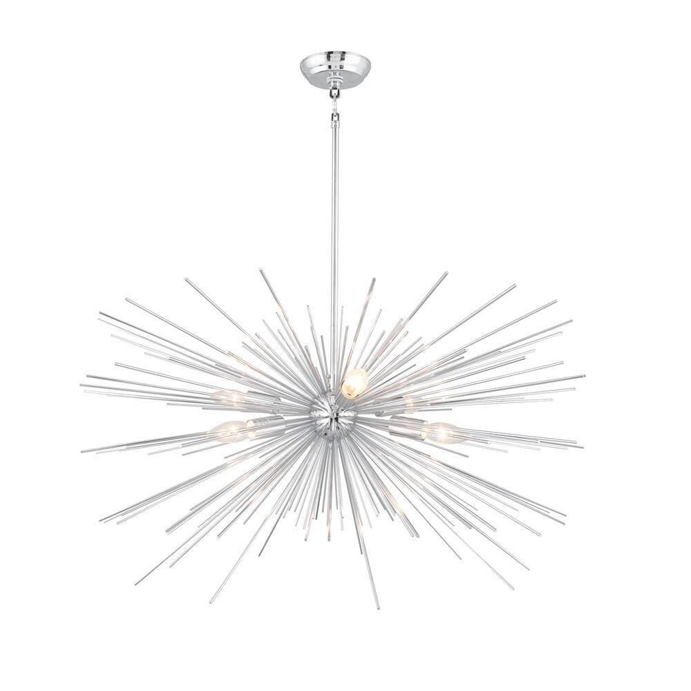 Chrome Crystal 6-Light Sputnik Sphere Chandelier