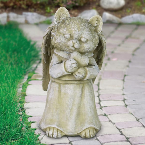 Exhart Cat Angel Garden Statue 18435-RS - The Home Depot