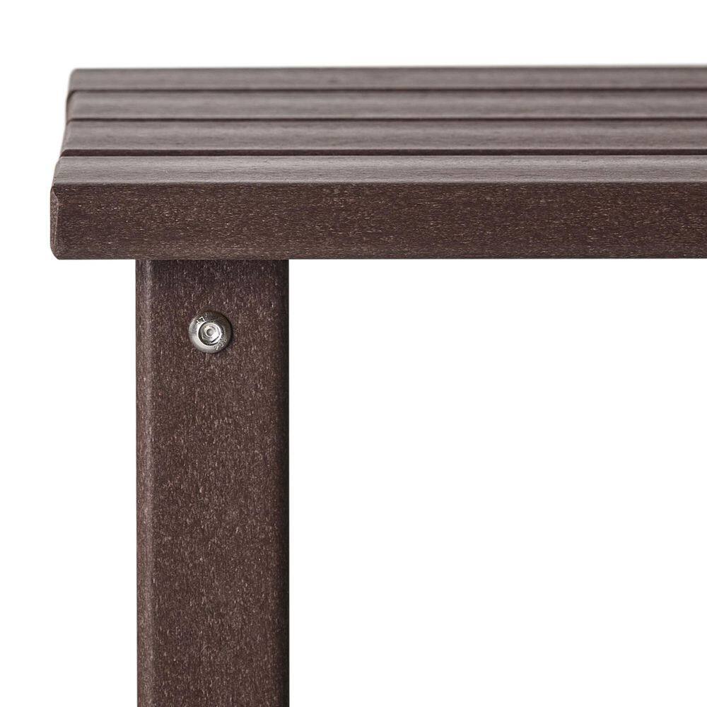 Dark Brown HDPE All-Weather Outdoor Patio Side Table