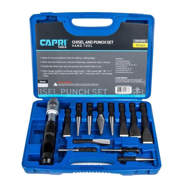 Capri Tools Punch and Chisel Set with Removable Handle (13-Piece)
