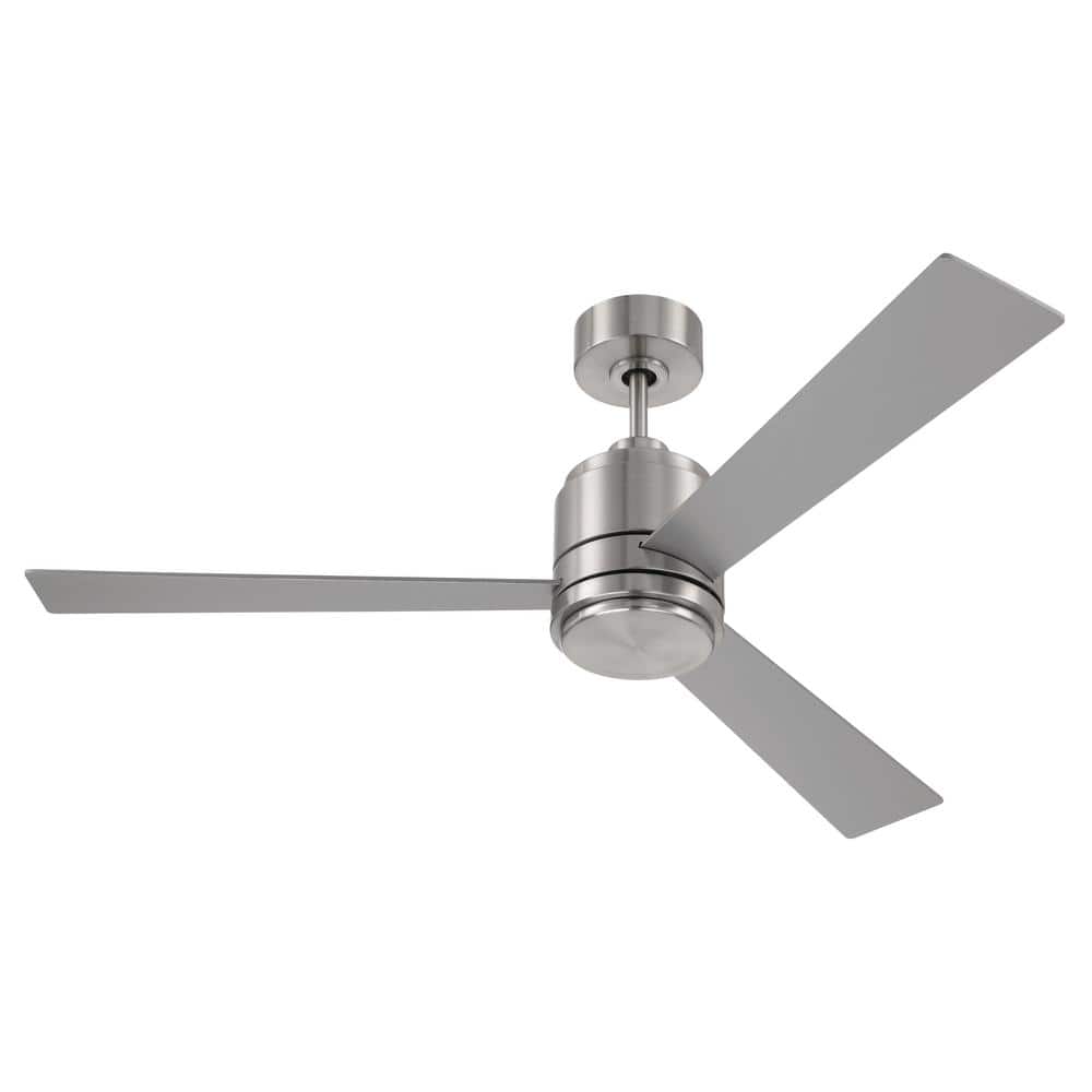 52" Brushed Nickel Ceiling Fan with LED Light and 3 Blades