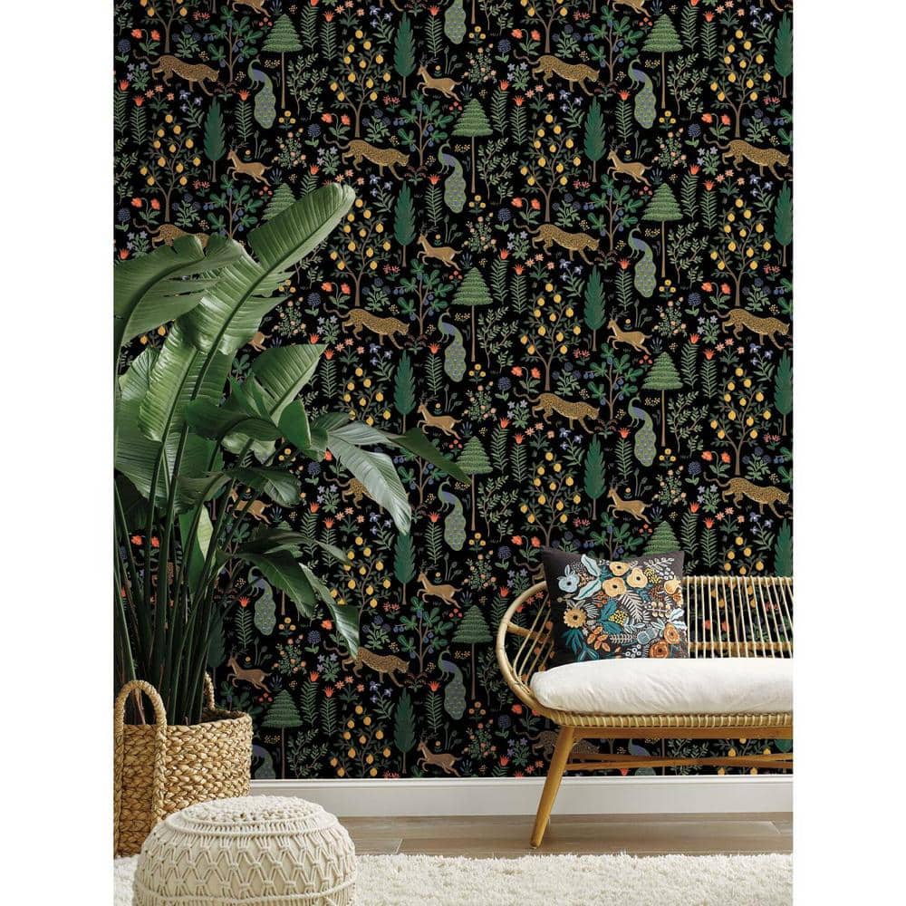 Black Self-Adhesive Removable Peel and Stick Wallpaper