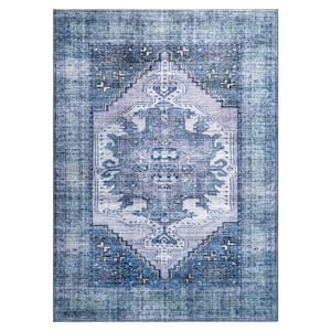 Boho Patio Blue 5 ft. x 7 ft. 6 in. Rectangle Residential Indoor/Outdoor Area Rug
