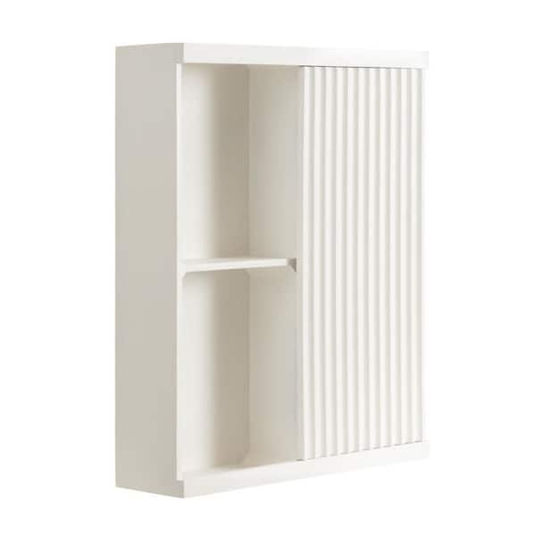 Furrow 22 in. W x 7 in. D White Wood Decorative Wall Shelf