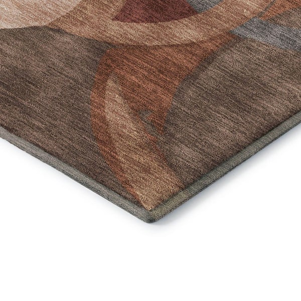 Mayfield Premium Machine Washable Abstract AMF2167 Burgundy 10 ft. x 14 ft. Area Rug