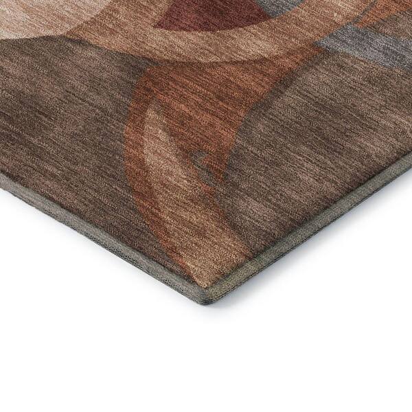 Mayfield Premium Machine Washable Abstract AMF2167 Burgundy 2 ft. x 7 ft. Runner Rug