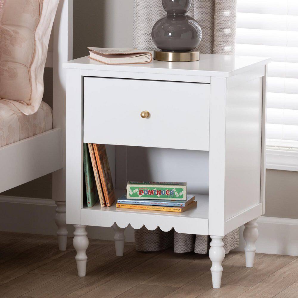 Roni White 1-Drawer Nightstand