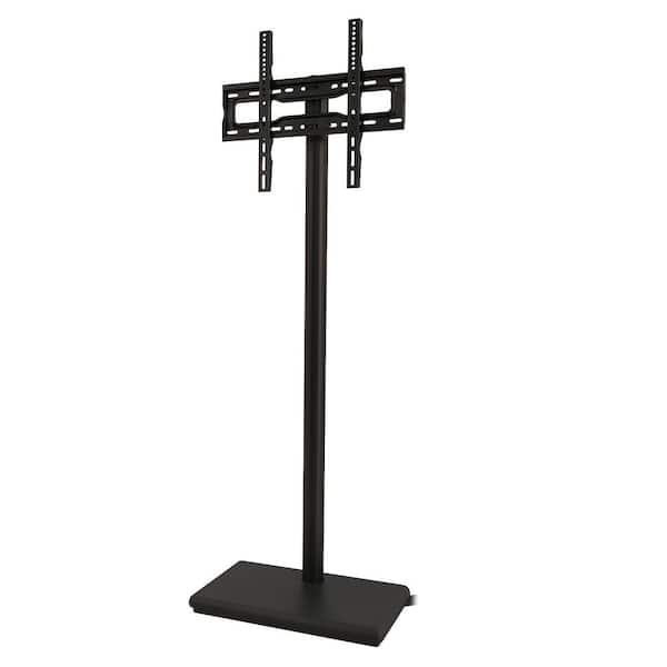 Swivel Floor TV Stand with Height Adjustable Tall Mount Wood Base Space Saving for 32 in. - 60 in. TVs