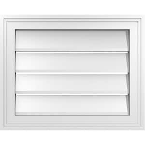 20" x 16" Vertical Surface Mount PVC Gable Vent: Functional with Brickmould Frame
