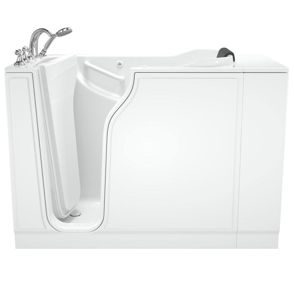 White Fiberglass Walk-In Whirlpool Bathtub with Left Drain