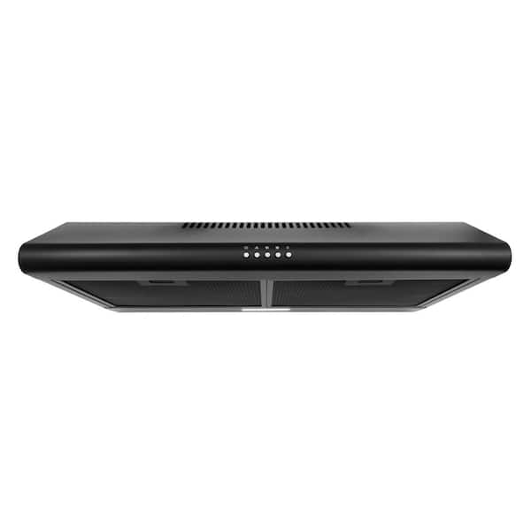 Cosmo 30 in. Delta Collection Ducted Under Cabinet Range Hood, Button Controls, Reusable Filters, LED Lights in Matte Black