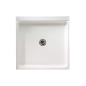 36 in. x 36 in. Solid Surface Double Threshold Shower Pan in White