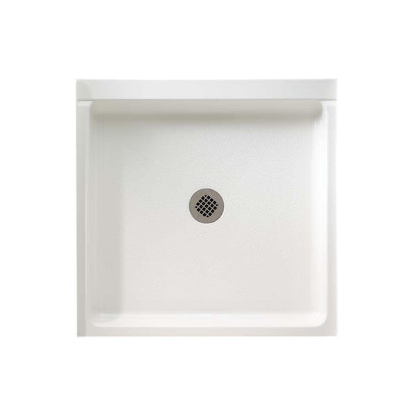Swan 36 in. x 36 in. Solid Surface Double Threshold Shower Pan in White