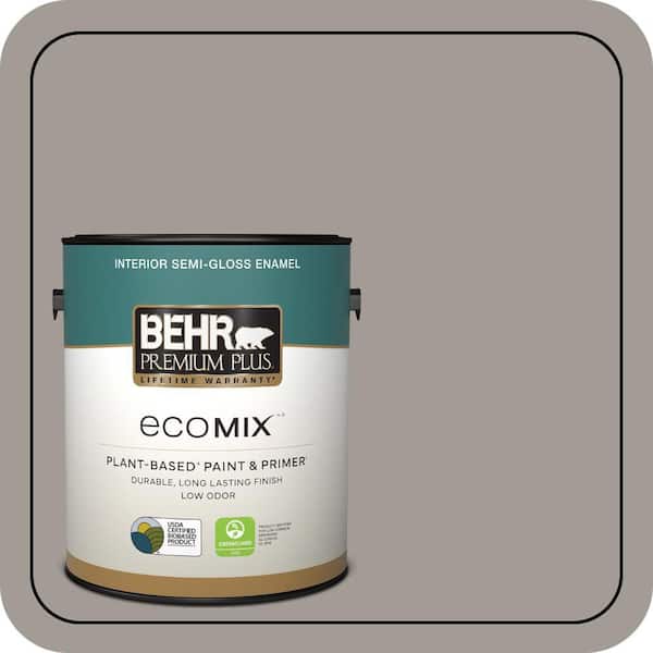 1 gal. #PPU18-15 Fashion Gray Semi-Gloss Enamel EcoMix Plant-Based Interior Paint & Primer